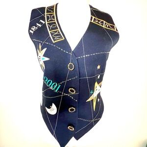 Vintage Y2K The Limited Celestial Vest – Sun Moon Stars Embroidery